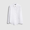 Striped technical cotton shirt - white