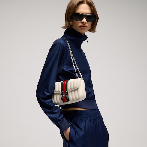 Jetset GG Marmont small shoulder bag - white leather