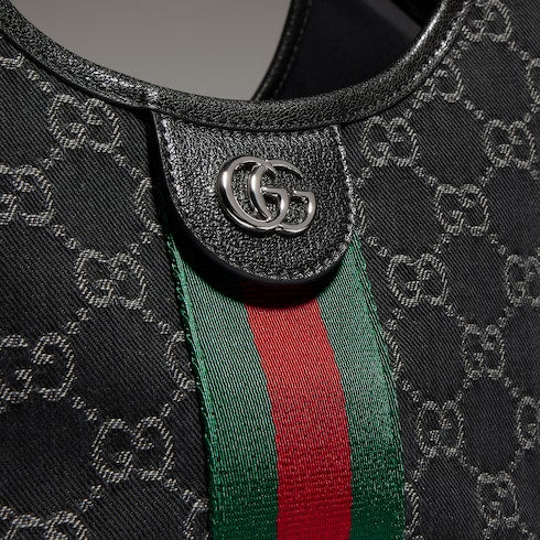 Gucci Giglio small tote bag - black GG denim