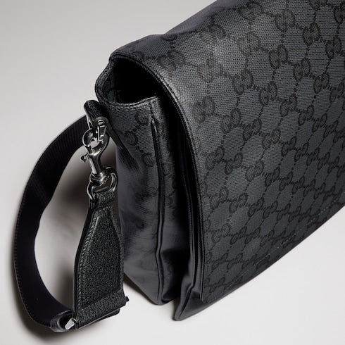 Gucci Essence Classic medium crossbody bag - black GG canvas
