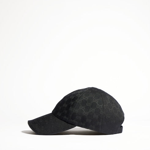 GG cotton canvas baseball hat - black