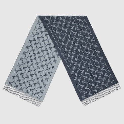 GG cashmere scarf - blue