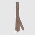 Horsebit silk jacquard tie - beige