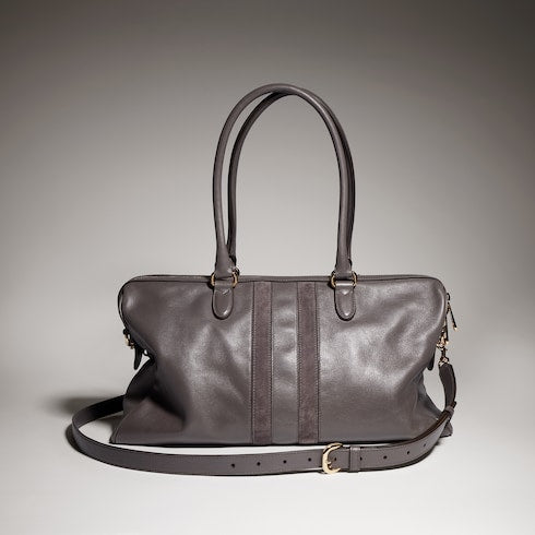 Borsetto large boston bag - dark grey leather