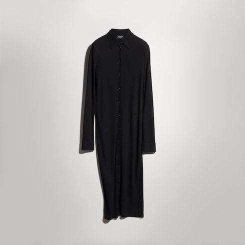 Viscose crêpe jersey dress - black