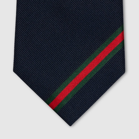 Web silk jacquard tie - blue