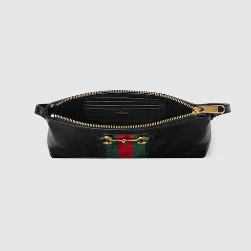 Gucci Horsebit Web small shoulder bag - black leather