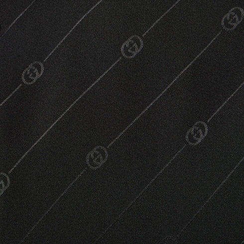 Silk crêpe satin Interlocking G shirt - black