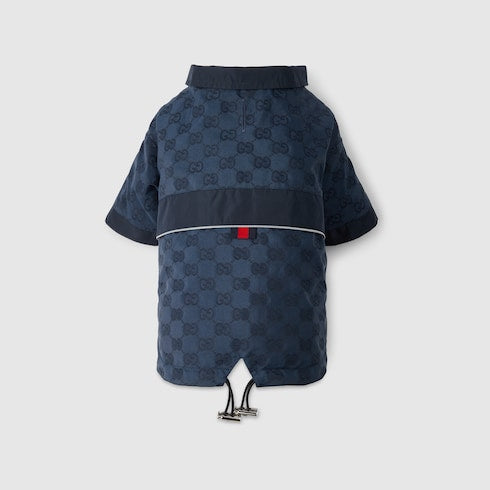 GG nylon pet rain coat - navy blue