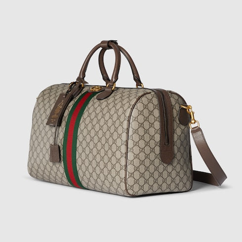 Gucci Savoy medium duffle bag - beige and dark brown fabric