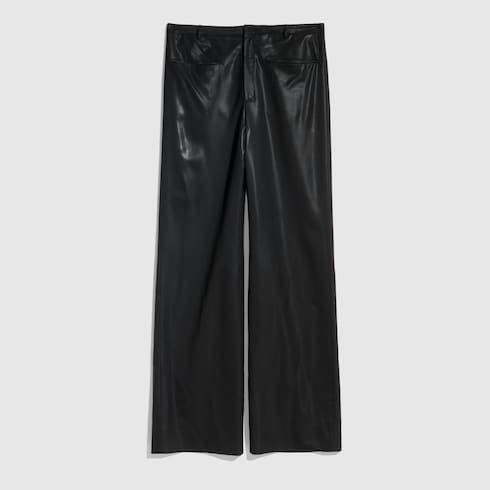 Light wool pants with chintzed finish - black