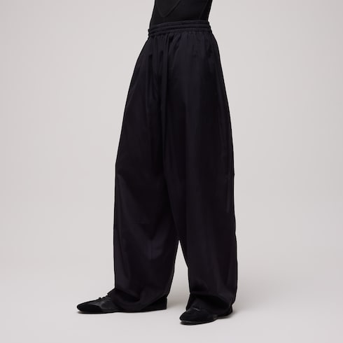 Cotton acetate faille pants - black