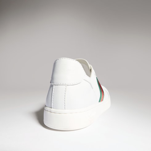 Children's Stretch low top sneaker - white leather