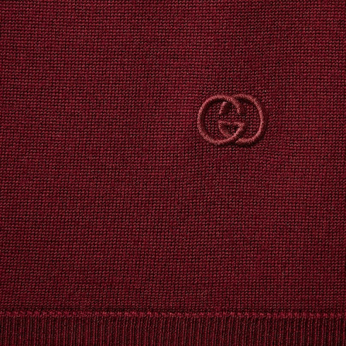 Extra fine wool polo top - rosso ancora red