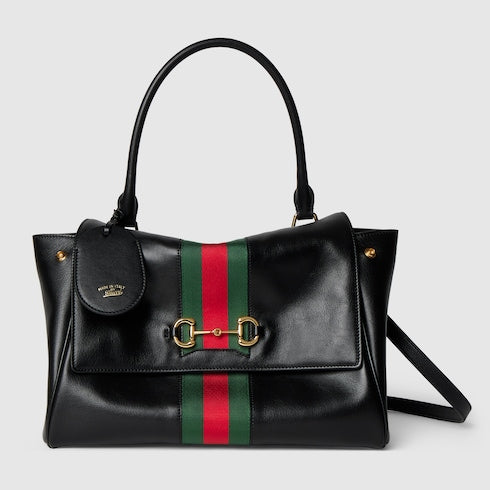 Paparazzo medium top handle bag - black leather