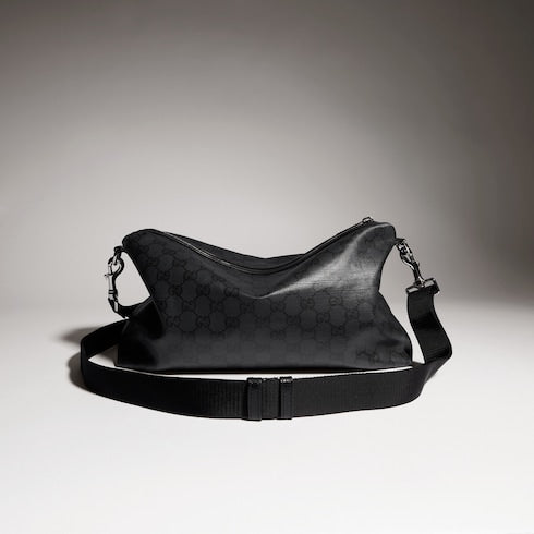 Gucci Essence Classic medium crossbody bag - black GG canvas