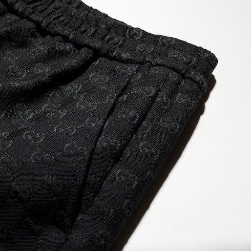 GG cotton blend canvas pant - black