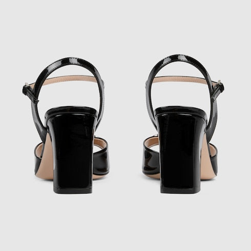 Women's Horsebit sandal - black patent leather