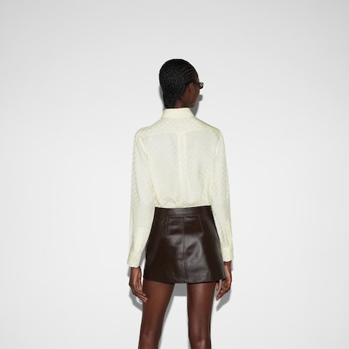 GG crêpe silk shirt - ivory