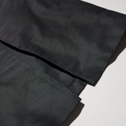Fine silk faille midi skirt - black