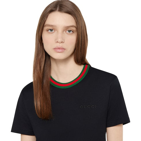 Cotton jersey T-shirt - black