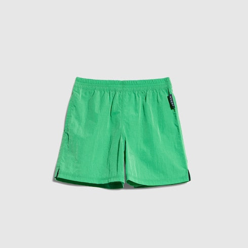 Children's nylon froissé shorts - green