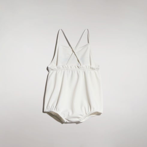 Baby jersey swimsuit with print - white