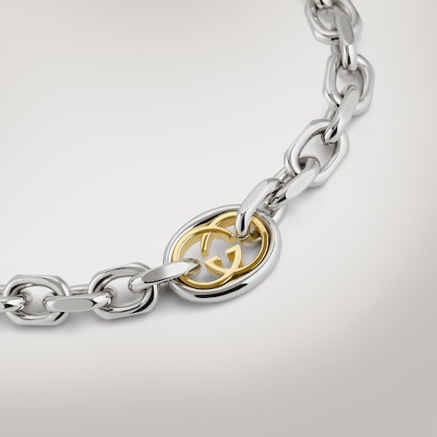 Gucci Interlocking chain bracelet - palladium-toned brass