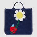 Children's GG tote bag with embroidery - dark blue GG terrycloth