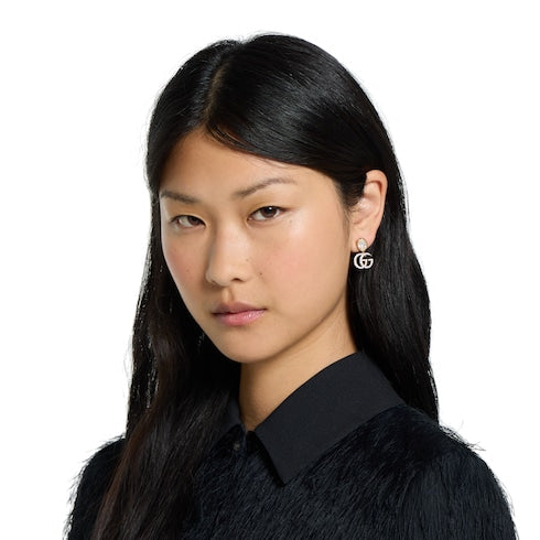 GG Marmont crystal earrings - gold-toned brass