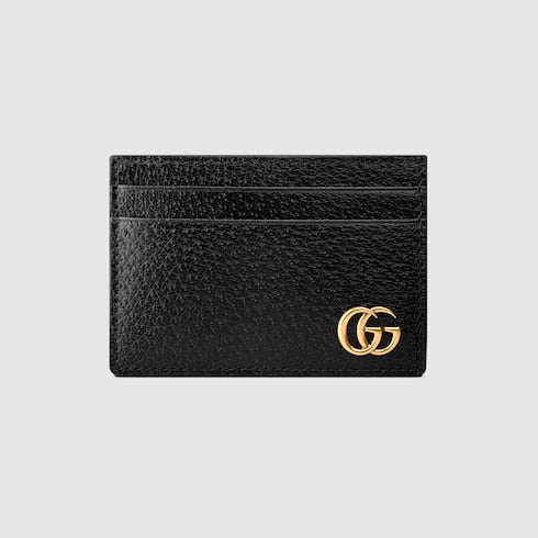 Black Leather GG Marmont Money Clip - Black Leather