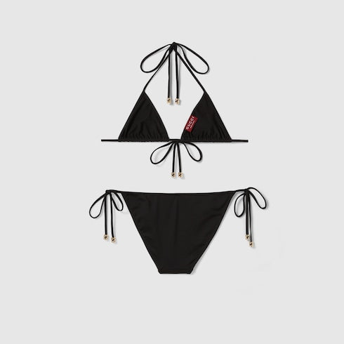Sparkling jersey bikini - black