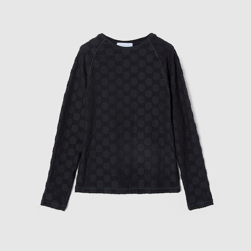 Children's GG terrycloth T-shirt - dark blue