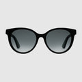 Round-frame sunglasses - black and green acetate