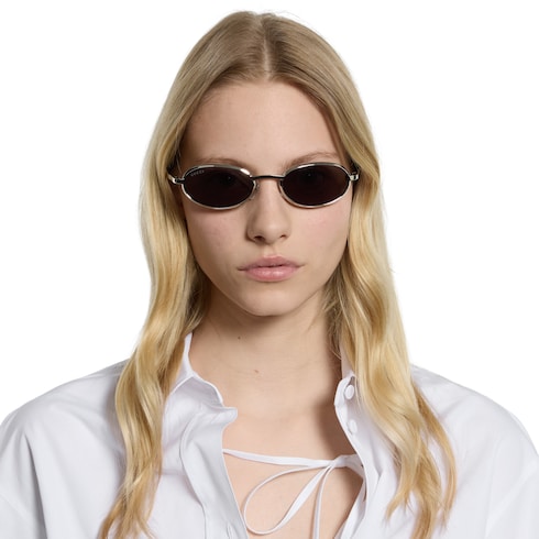 Oval frame sunglasses - silver-toned