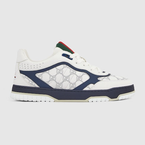 Men's Gucci Re-Web sneaker - white and blue GG leather