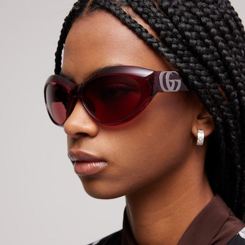Cat eye frame sunglasses - red