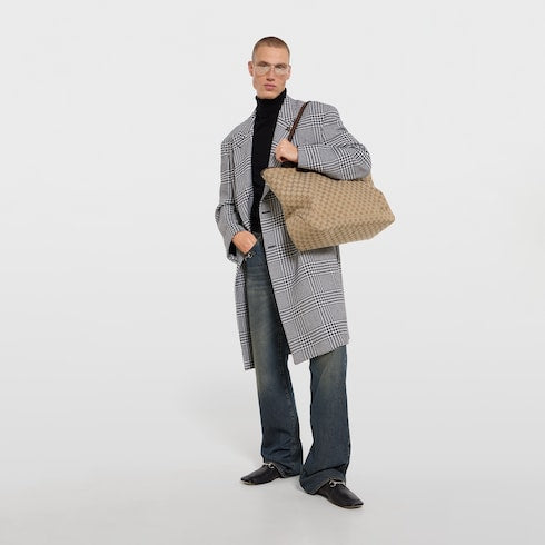 Gucci Jackie large tote bag - sand and brown GG canvas