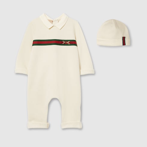 Baby cotton two-piece gift set - white