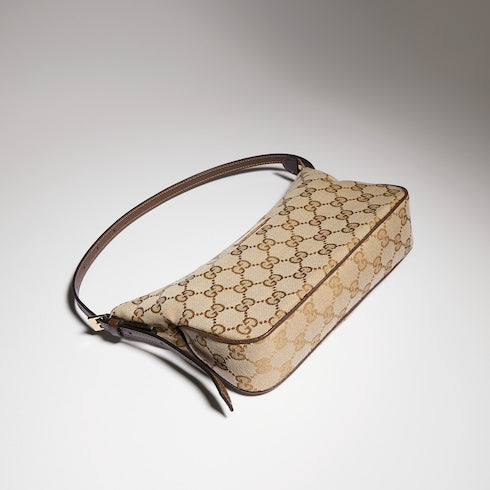 Lady Lunetta small shoulder bag - sand and brown GG canvas