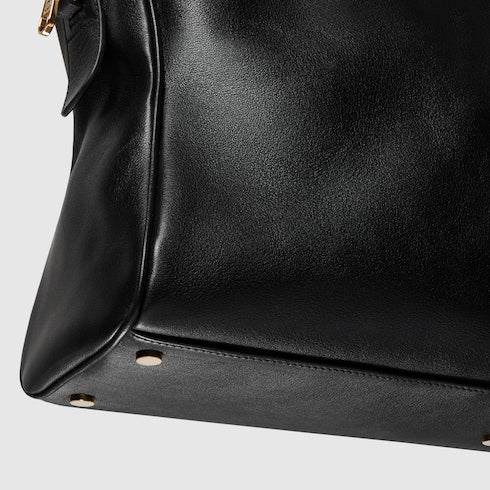 Borsetto large boston bag - black leather