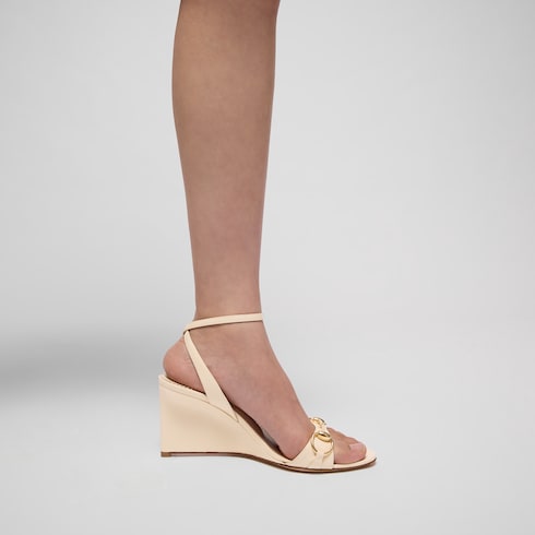 Women's Donna wedge sandal - ivory patent leather