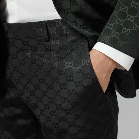 GG cotton viscose formal pant - black