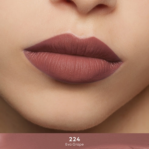 120 Sonia Light Beige, Rouge à Lèvres Mat Lipstick - 224 Eva Grape