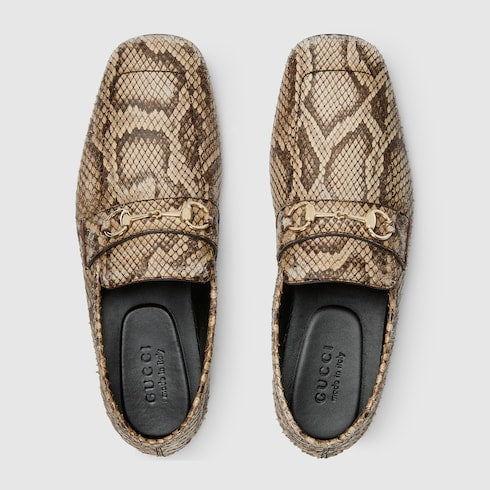 Men's Ragazzo python loafer - beige