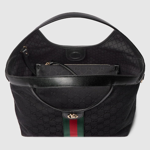 Gucci Giglio small tote bag - black GG canvas