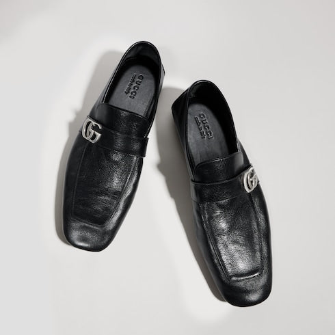 Men's driver with Double G - black leather