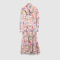 Printed silk chemisier dress - multicolor