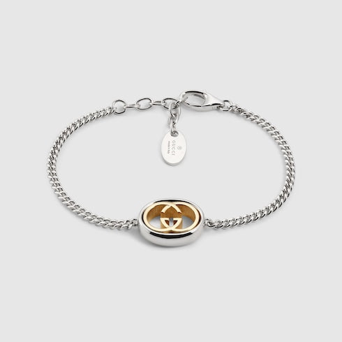 Gucci Interlocking chain bracelet - palladium-toned brass