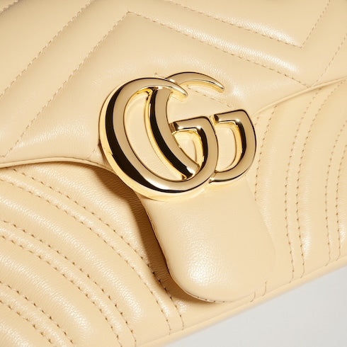 GG Marmont small shoulder bag - light yellow leather